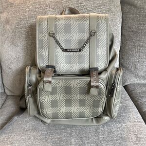 Steve Madden BKAMI Drawstring Backpack in Olive with Gunmetal Hardware